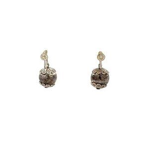 Vintage Estate Sterling Silver Dangle Scrollwork Screw Back Earrings! 169‎